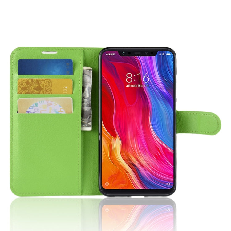 Litchi Texture Horizontal Flip Leather Case for Xiaomi Mi 8, with Wallet & Holder & Card Slots