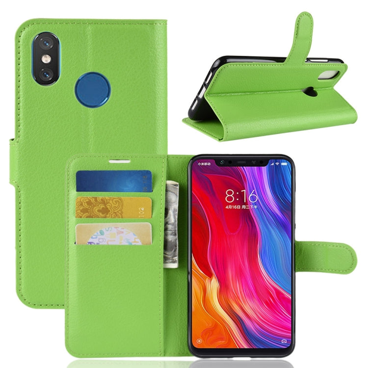 Litchi Texture Horizontal Flip Leather Case for Xiaomi Mi 8, with Wallet & Holder & Card Slots