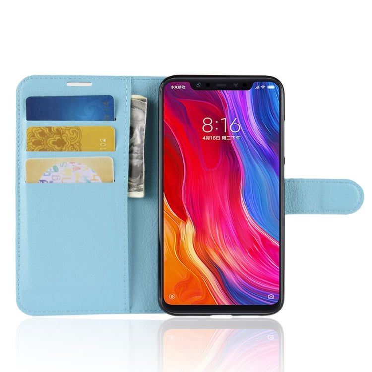 Litchi Texture Horizontal Flip Leather Case for Xiaomi Mi 8, with Wallet & Holder & Card Slots