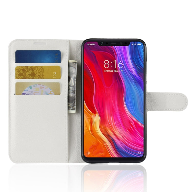 Litchi Texture Horizontal Flip Leather Case for Xiaomi Mi 8, with Wallet & Holder & Card Slots