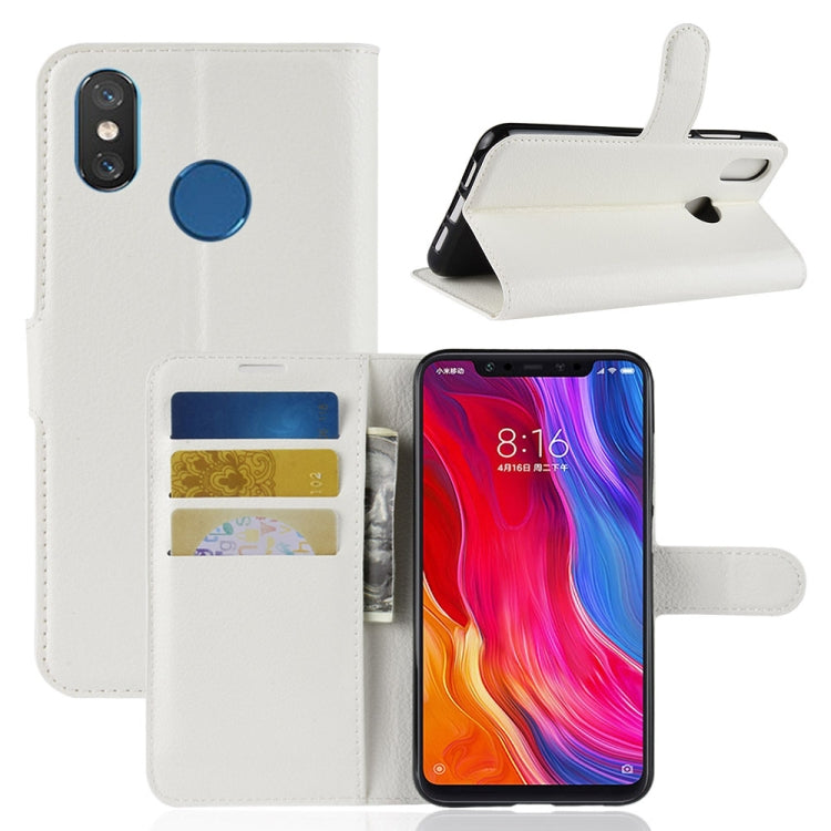 Litchi Texture Horizontal Flip Leather Case for Xiaomi Mi 8, with Wallet & Holder & Card Slots