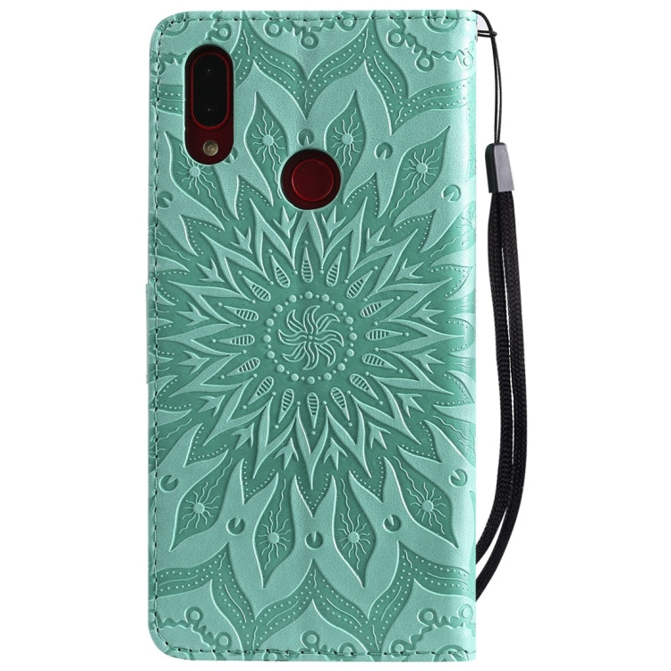 Sun Embossing Pattern Horizontal Flip Leather Case for Xiaomi Redmi Note 7, with Card Slot & Holder & Wallet & Lanyard