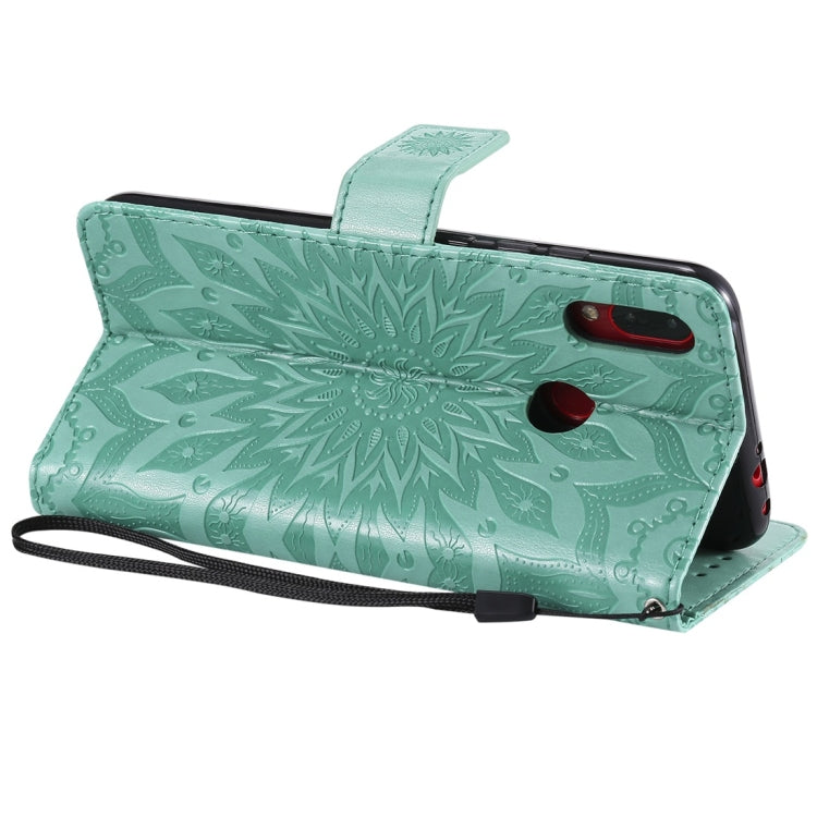 Sun Embossing Pattern Horizontal Flip Leather Case for Xiaomi Redmi Note 7, with Card Slot & Holder & Wallet & Lanyard