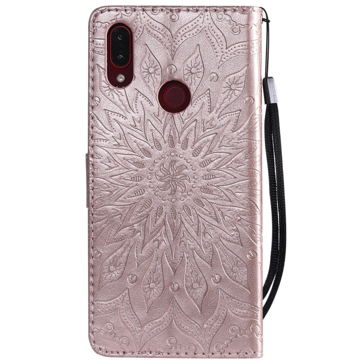 Sun Embossing Pattern Horizontal Flip Leather Case for Xiaomi Redmi Note 7, with Card Slot & Holder & Wallet & Lanyard