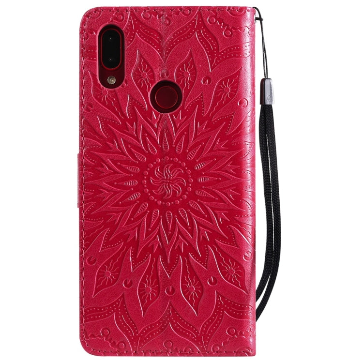 Sun Embossing Pattern Horizontal Flip Leather Case for Xiaomi Redmi Note 7, with Card Slot & Holder & Wallet & Lanyard
