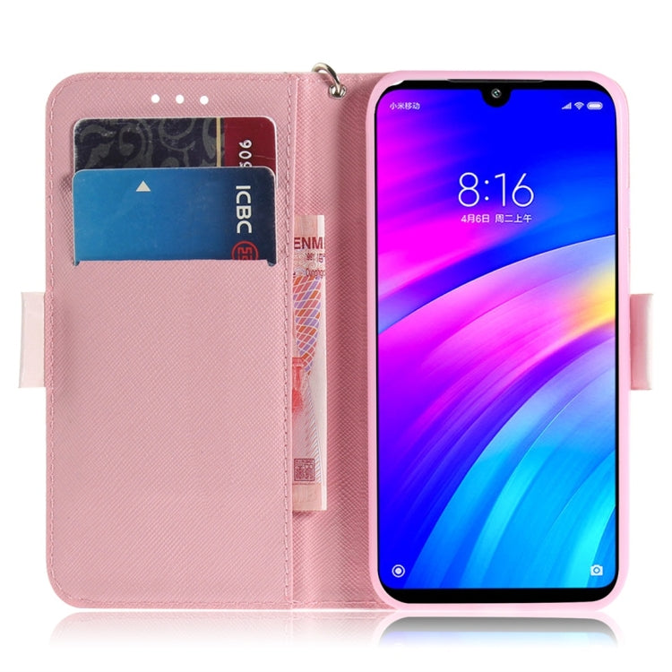 Magnolia Pattern 3D Coloured Drawing Horizontal Flip Leather Case for Xiaomi Redmi 7, with Holder & Card Slots & Wallet
