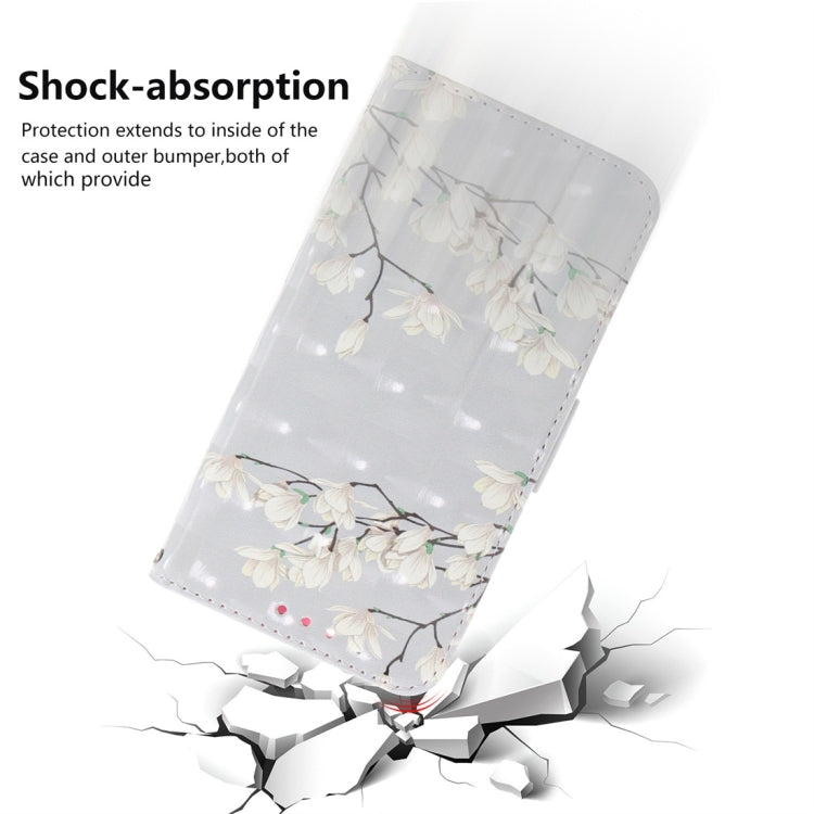 Magnolia Pattern 3D Coloured Drawing Horizontal Flip Leather Case for Xiaomi Redmi 7, with Holder & Card Slots & Wallet