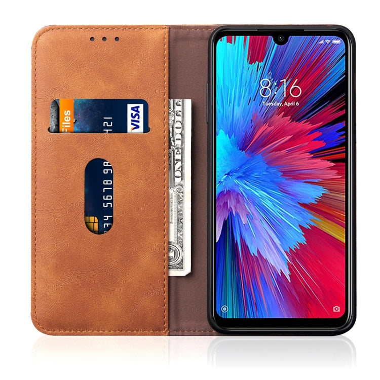 Casual Style Retro Crazy Horse Texture Horizontal Flip Leather Case for Xiaomi Redmi Note 7 / Note 7 Pro, with Card Slots & Holder & Wallet