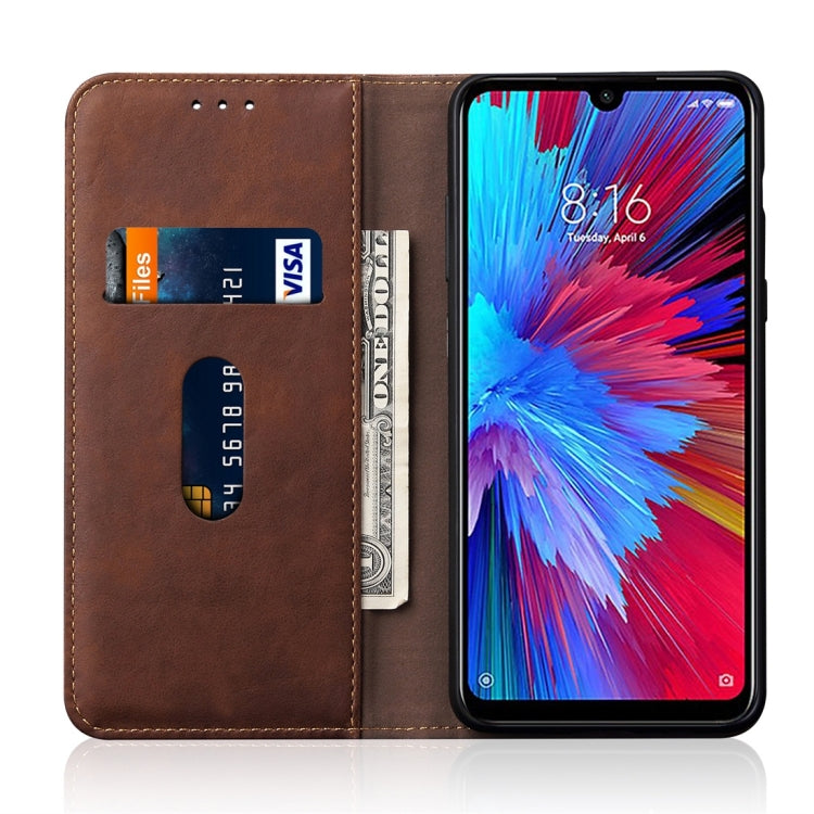 Casual Style Retro Crazy Horse Texture Horizontal Flip Leather Case for Xiaomi Redmi Note 7 / Note 7 Pro, with Card Slots & Holder & Wallet