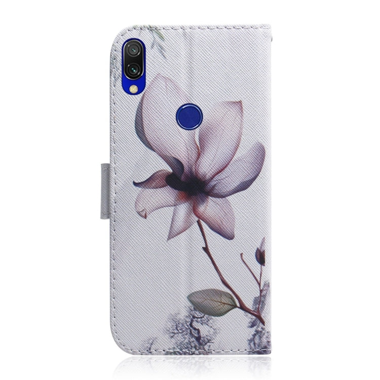 Magnolia Flower Pattern Coloured Drawing Horizontal Flip Leather Case for Xiaomi Redmi 7, with Holder & Card Slots & Wallet