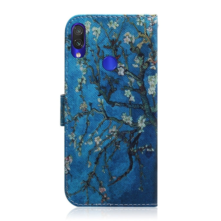 Apricot Flower Pattern Coloured Drawing Horizontal Flip Leather Case for Xiaomi Redmi Note 7, with Holder & Card Slots & Wallet
