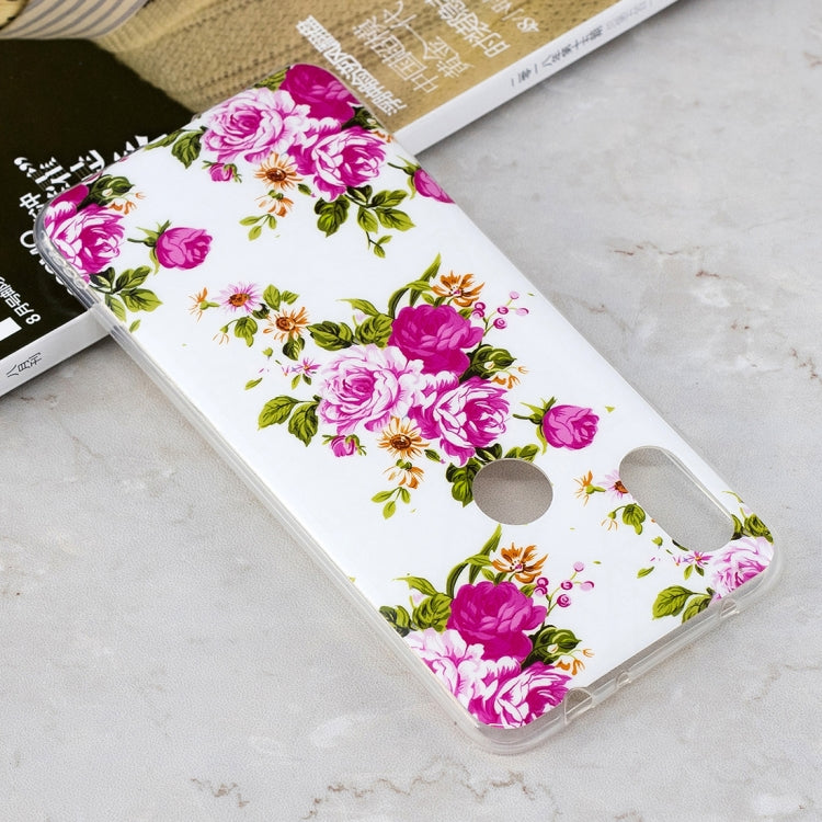 Luminous Rosa Multiflora Flower Pattern Shockproof TPU Protective Case for Xiaomi Redmi Note 6