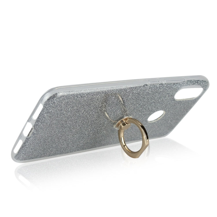 Glittery Powder Shockproof TPU Protective Case for Xiaomi Redmi Note 7, with 360 Degree Rotation Ring Holder
