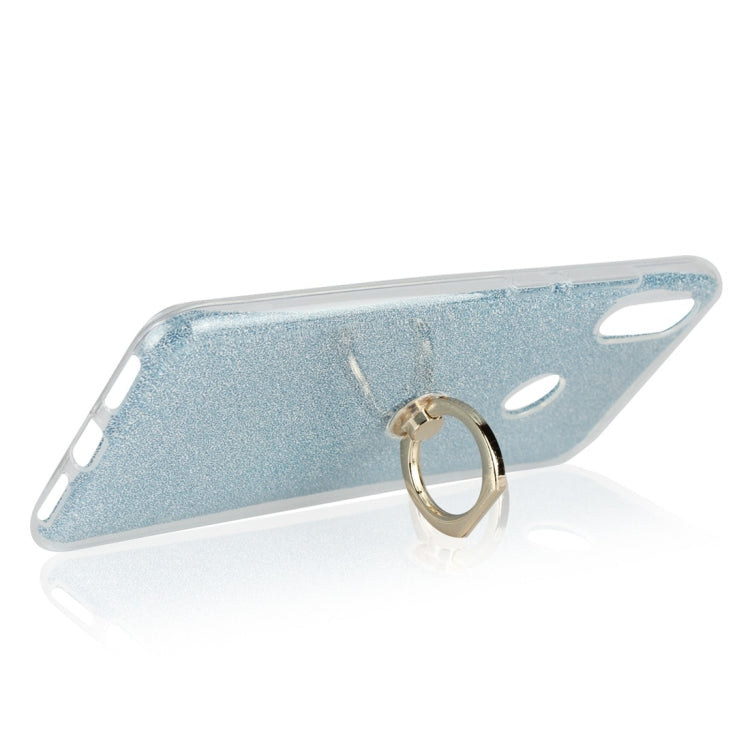 Glittery Powder Shockproof TPU Protective Case for Xiaomi Redmi Note 7, with 360 Degree Rotation Ring Holder
