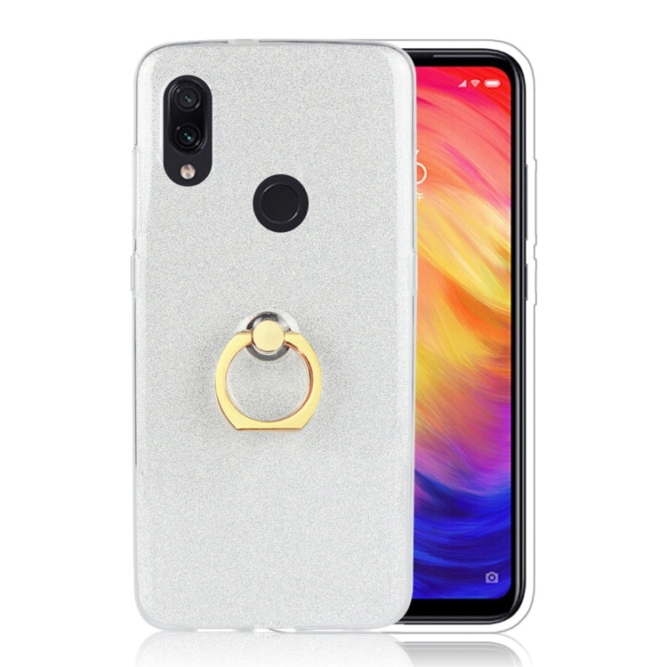 Glittery Powder Shockproof TPU Protective Case for Xiaomi Redmi Note 7, with 360 Degree Rotation Ring Holder