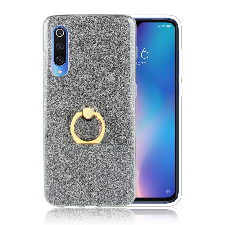 Glittery Powder Shockproof TPU Protective Case for Xiaomi Mi 9, with 360 Degree Rotation Ring Holder