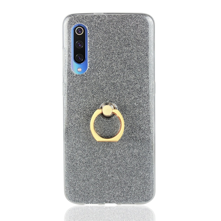 Glittery Powder Shockproof TPU Protective Case for Xiaomi Mi 9, with 360 Degree Rotation Ring Holder