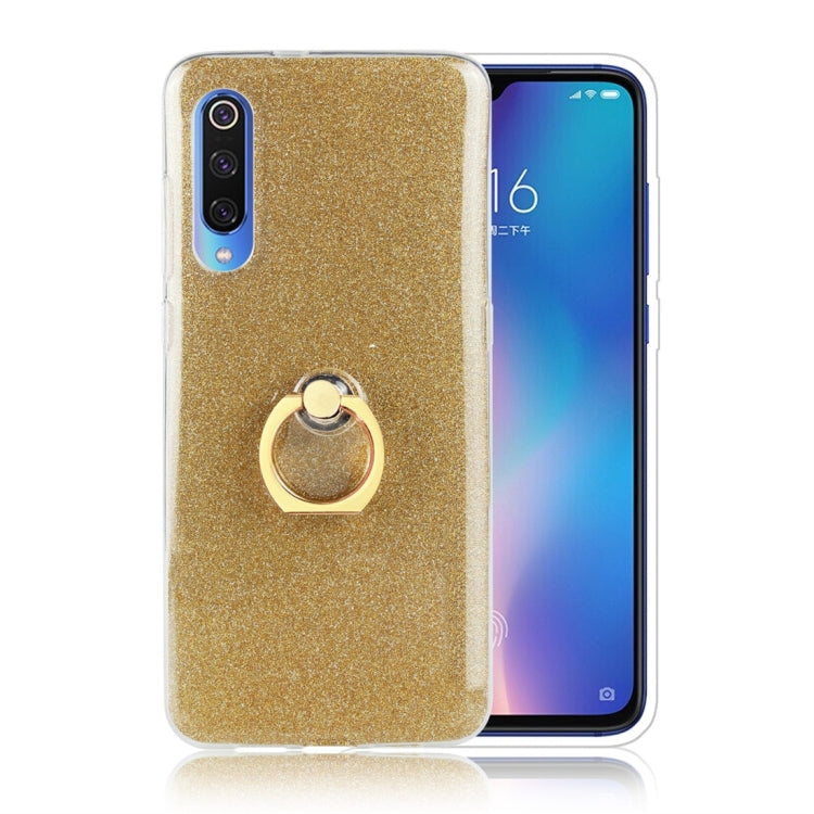 Glittery Powder Shockproof TPU Protective Case for Xiaomi Mi 9, with 360 Degree Rotation Ring Holder