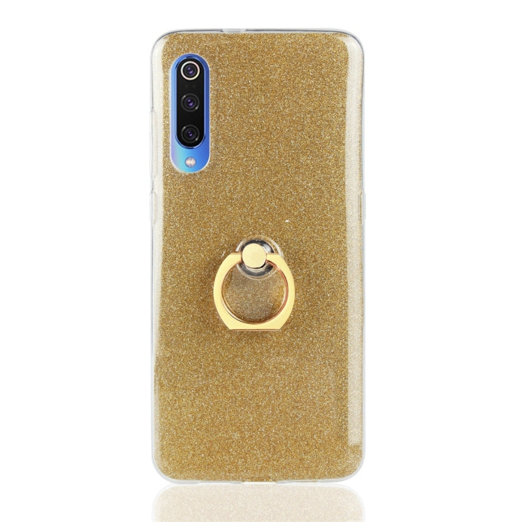 Glittery Powder Shockproof TPU Protective Case for Xiaomi Mi 9, with 360 Degree Rotation Ring Holder