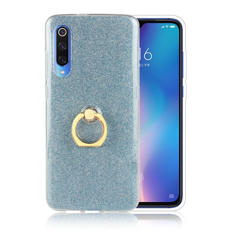 Glittery Powder Shockproof TPU Protective Case for Xiaomi Mi 9, with 360 Degree Rotation Ring Holder