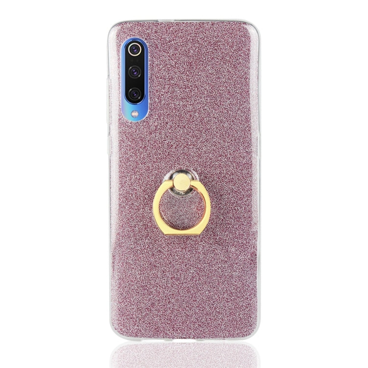 Glittery Powder Shockproof TPU Protective Case for Xiaomi Mi 9, with 360 Degree Rotation Ring Holder