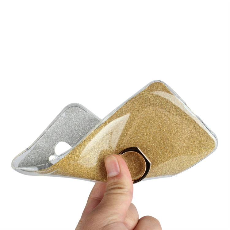 Glittery Powder Shockproof TPU Protective Case for Xiaomi Pocophone F1, with 360 Degree Rotation Ring Holder