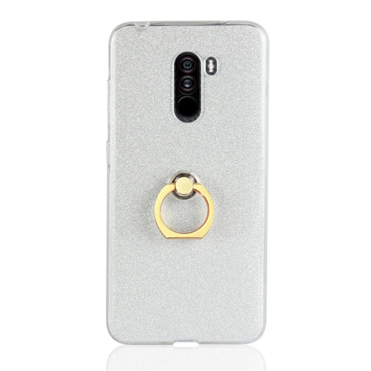 Glittery Powder Shockproof TPU Protective Case for Xiaomi Pocophone F1, with 360 Degree Rotation Ring Holder