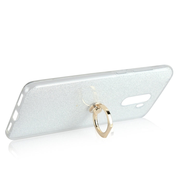Glittery Powder Shockproof TPU Protective Case for Xiaomi Pocophone F1, with 360 Degree Rotation Ring Holder