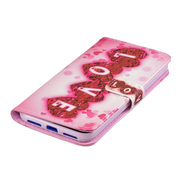 Love Pattern Horizontal Flip Leather Case for Xiaomi Redmi 7, with Holder & Card Slots & Wallet