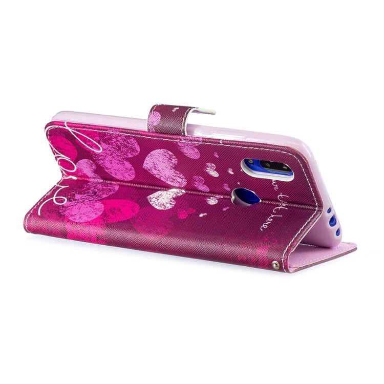 Letter Heart Pattern Horizontal Flip Leather Case for Xiaomi Redmi 7, with Holder & Card Slots & Wallet
