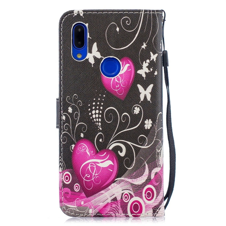 Little Peach Heart Pattern Horizontal Flip Leather Case for Xiaomi Redmi 7, with Holder & Card Slots & Wallet