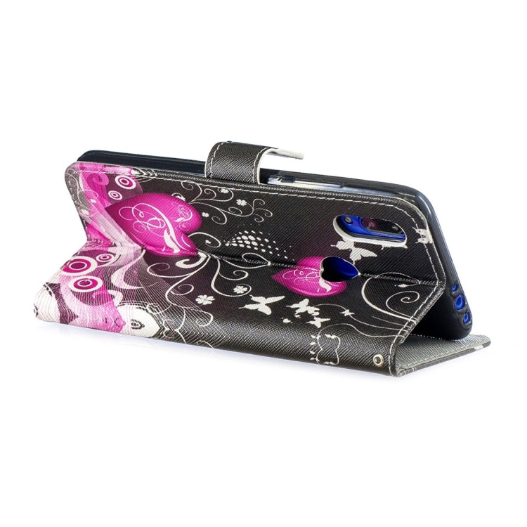 Little Peach Heart Pattern Horizontal Flip Leather Case for Xiaomi Redmi 7, with Holder & Card Slots & Wallet