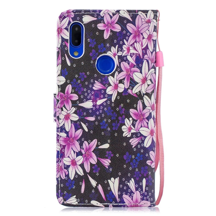 Lily Pattern Horizontal Flip Leather Case for Xiaomi Redmi 7, with Holder & Card Slots & Wallet