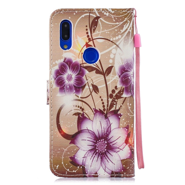 Lotus Pattern Horizontal Flip Leather Case for Xiaomi Redmi 7, with Holder & Card Slots & Wallet
