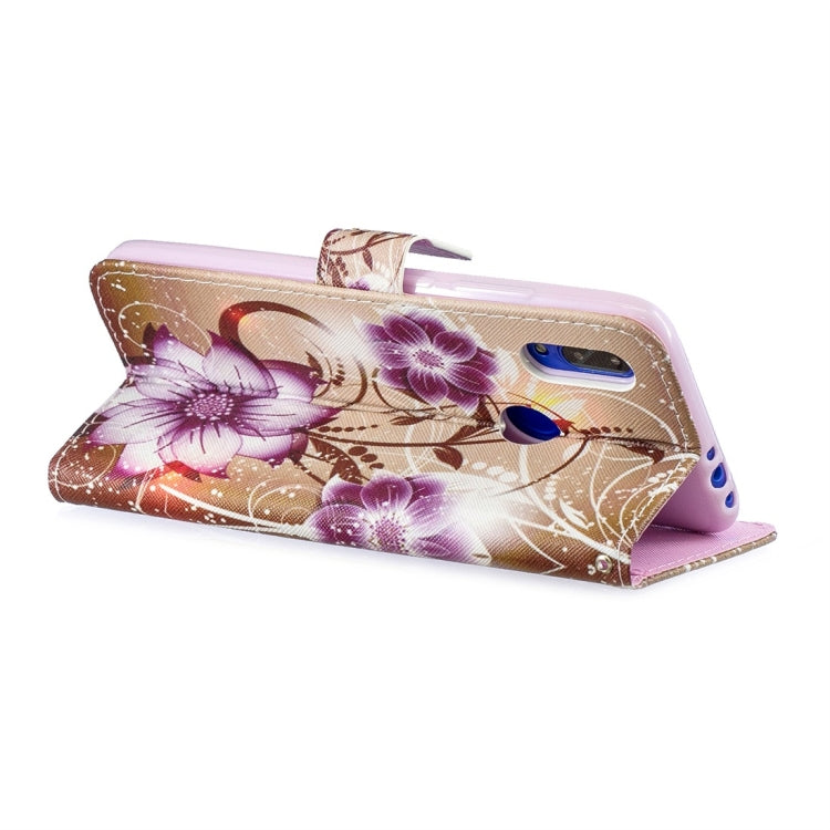 Lotus Pattern Horizontal Flip Leather Case for Xiaomi Redmi 7, with Holder & Card Slots & Wallet