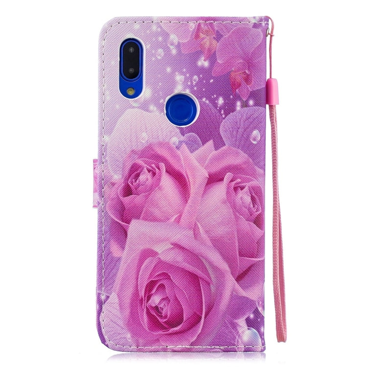 Rose Pattern Horizontal Flip Leather Case for Xiaomi Redmi 7, with Holder & Card Slots & Wallet