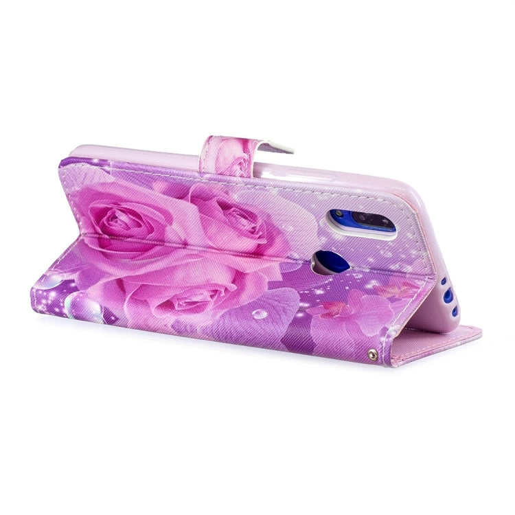 Rose Pattern Horizontal Flip Leather Case for Xiaomi Redmi 7, with Holder & Card Slots & Wallet