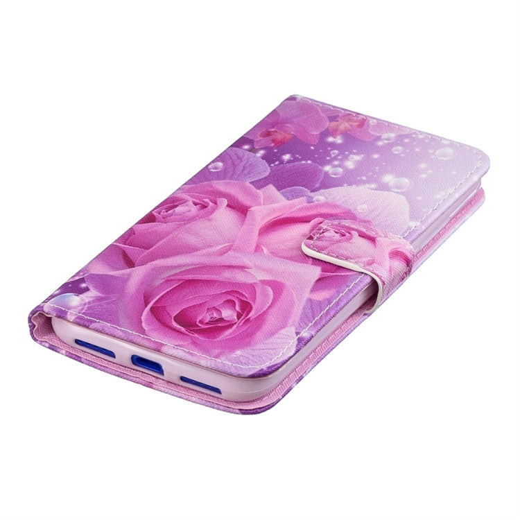 Rose Pattern Horizontal Flip Leather Case for Xiaomi Redmi 7, with Holder & Card Slots & Wallet
