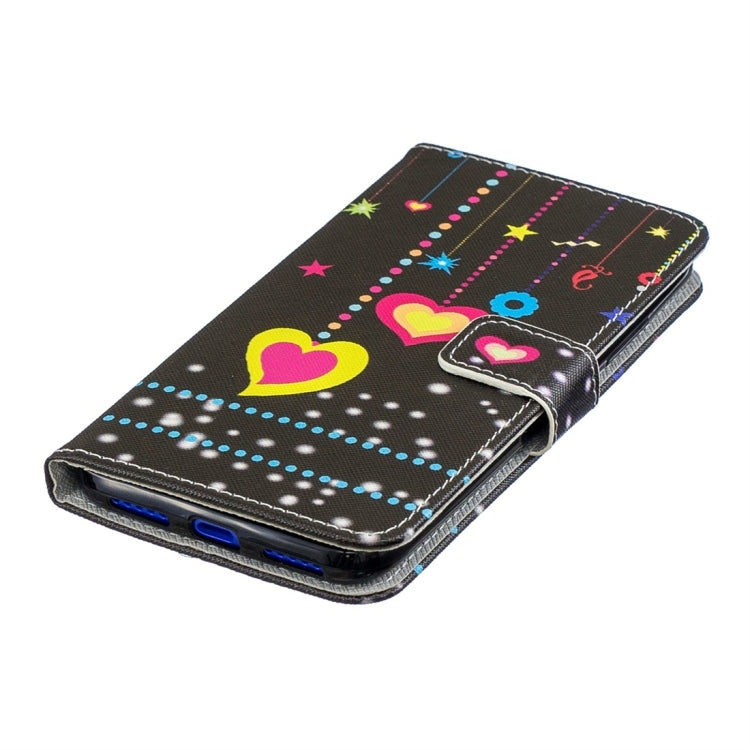 Colorful Heart Pattern Horizontal Flip Leather Case for Xiaomi Redmi 7, with Holder & Card Slots & Wallet