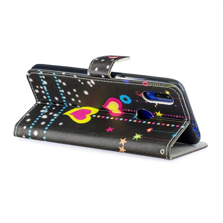 Colorful Heart Pattern Horizontal Flip Leather Case for Xiaomi Redmi 7, with Holder & Card Slots & Wallet