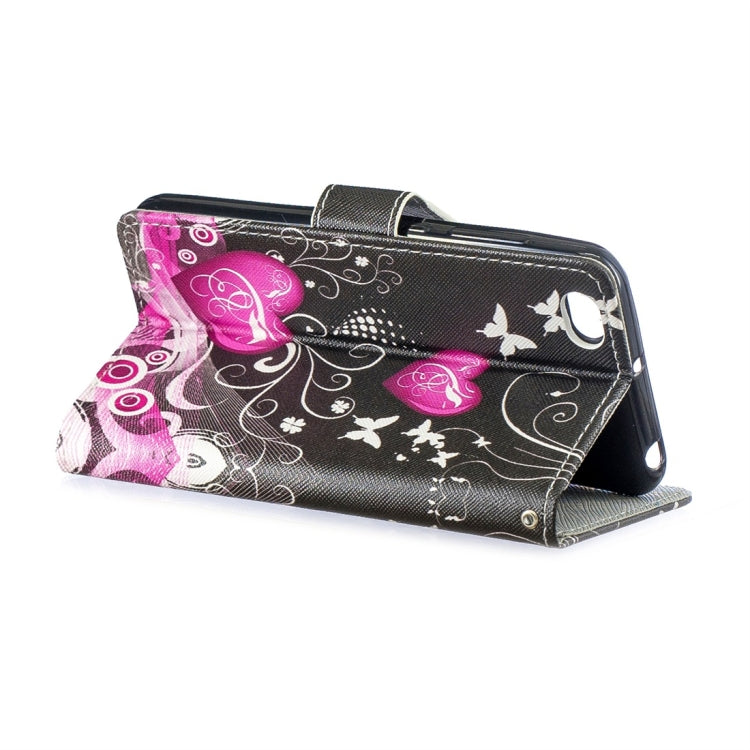 Little Peach Heart Pattern Horizontal Flip Leather Case for Xiaomi Redmi Go, with Holder & Card Slots & Wallet