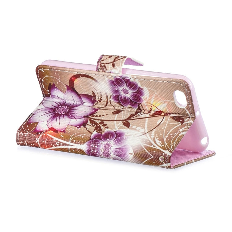 Lotus Pattern Horizontal Flip Leather Case for Xiaomi Redmi Go, with Holder & Card Slots & Wallet