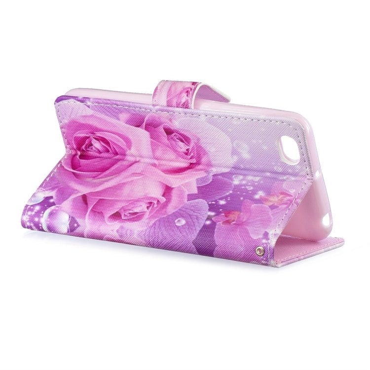 Rose Pattern Horizontal Flip Leather Case for Xiaomi Redmi Go, with Holder & Card Slots & Wallet