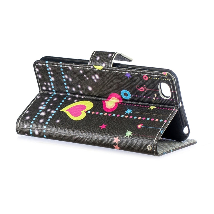 Colorful Heart Pattern Horizontal Flip Leather Case for Xiaomi Redmi Go, with Holder & Card Slots & Wallet