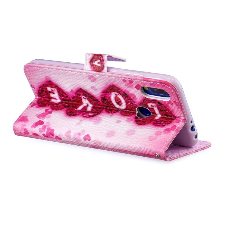 Love Pattern Horizontal Flip Leather Case for Xiaomi Redmi Note 7, with Holder & Card Slots & Wallet