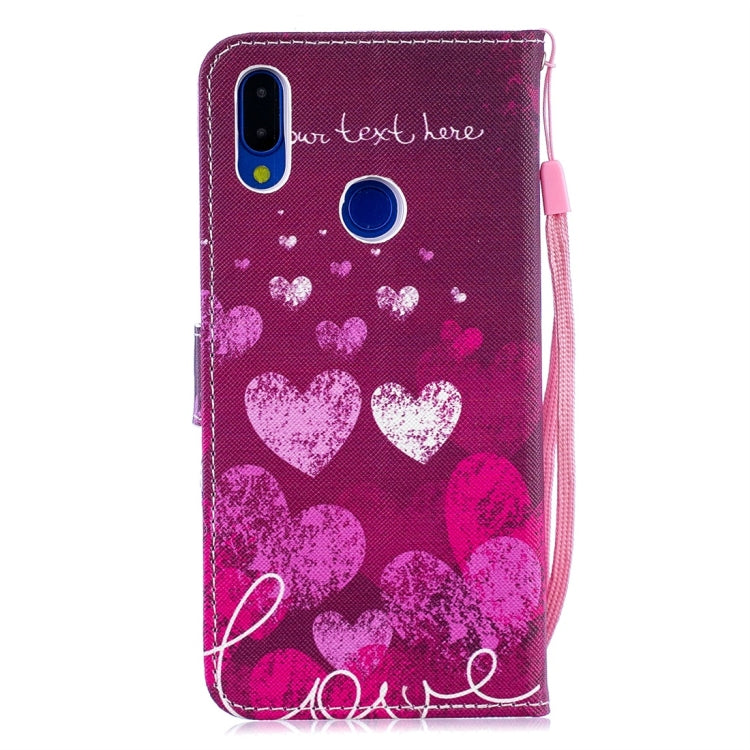 Letter Heart Pattern Horizontal Flip Leather Case for Xiaomi Redmi Note 7, with Holder & Card Slots & Wallet