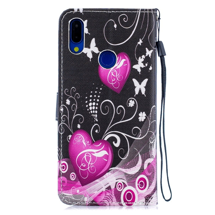 Little Peach Heart Pattern Horizontal Flip Leather Case for Xiaomi Redmi Note 7, with Holder & Card Slots & Wallet