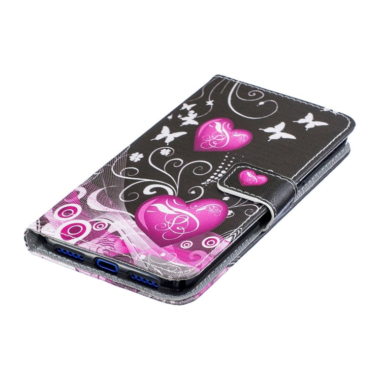 Little Peach Heart Pattern Horizontal Flip Leather Case for Xiaomi Redmi Note 7, with Holder & Card Slots & Wallet