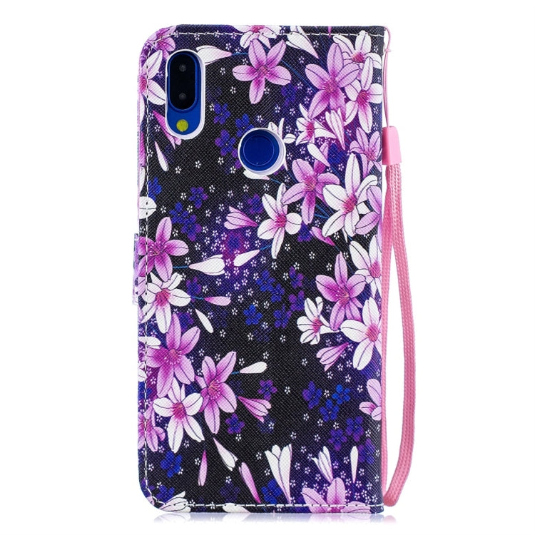Lily Pattern Horizontal Flip Leather Case for Xiaomi Redmi Note 7, with Holder & Card Slots & Wallet