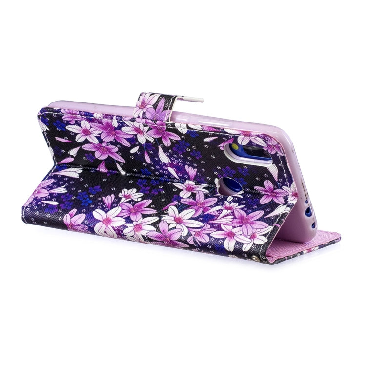 Lily Pattern Horizontal Flip Leather Case for Xiaomi Redmi Note 7, with Holder & Card Slots & Wallet